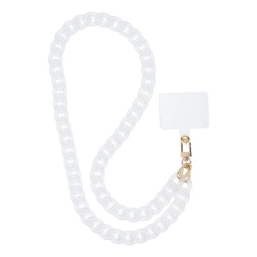 PANAMA LONG Phone lanyard, Phone pendant / cord length 80cm (40cm in the loop) / on neck - white