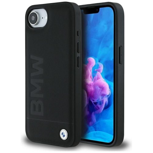BMW tok az IPHONE 16e (SE 4 2025) BMHCPSE4SLLBK (Bőr Hot Stamp) fekete