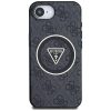 GUESS tok az IPHONE 16e (SE 4 2025) készülékhez, MagSafe kompatibilis GUHMPSE4HG4PRTGK (IML Metal Glitter 4G Circle Triangle) fekete