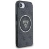 GUESS tok az IPHONE 16e (SE 4 2025) készülékhez, MagSafe kompatibilis GUHMPSE4HG4PRTGK (IML Metal Glitter 4G Circle Triangle) fekete