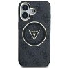 GUESS tok IPHONE 16-hoz, kompatibilis a MagSafe-fel GUHMP16SHG4PRTGK (IML Metal Glitter 4G Circle Triangle) fekete