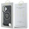 GUESS tok IPHONE 16-hoz, kompatibilis a MagSafe-fel GUHMP16SHG4PRTGK (IML Metal Glitter 4G Circle Triangle) fekete