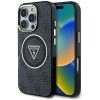 GUESS tok iPHONE 16 Pro Max készülékhez, kompatibilis a MagSafe technológiával GUHMP16XHG4PRTGK (IML Metal Glitter 4G Circle Triangle) fekete