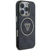 GUESS tok iPHONE 16 Pro Max készülékhez, kompatibilis a MagSafe technológiával GUHMP16XHG4PRTGK (IML Metal Glitter 4G Circle Triangle) fekete