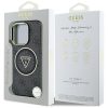 GUESS tok iPHONE 16 Pro Max készülékhez, kompatibilis a MagSafe technológiával GUHMP16XHG4PRTGK (IML Metal Glitter 4G Circle Triangle) fekete