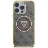 GUESS tok iPHONE 16 Pro-hoz, kompatibilis a MagSafe-fel GUHMP16LHG4PRTGW (IML Metal Glitter 4G Circle Triangle) barna