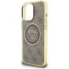 GUESS tok iPHONE 16 Pro-hoz, kompatibilis a MagSafe-fel GUHMP16LHG4PRTGW (IML Metal Glitter 4G Circle Triangle) barna