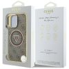 GUESS tok iPHONE 16 Pro-hoz, kompatibilis a MagSafe-fel GUHMP16LHG4PRTGW (IML Metal Glitter 4G Circle Triangle) barna