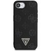 GUESS tok az IPHONE 16e (SE 4 2025) számára, MagSafe kompatibilis GUHMPSE4PGBTMK (Grained PU Hot Stamp Peony Triangle Logo) fekete