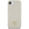 GUESS tok az IPHONE 16e (SE 4 2025) készülékhez, MagSafe kompatibilis GUHMPSE4PGBTME (Grained PU Hot Stamp Peony Triangle Logo) bézs