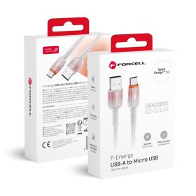   FORCELL F-ENERGY C351 kábel USB A - Micro USB QC3.0 2,4A 18W Gradiens 1 m fehér