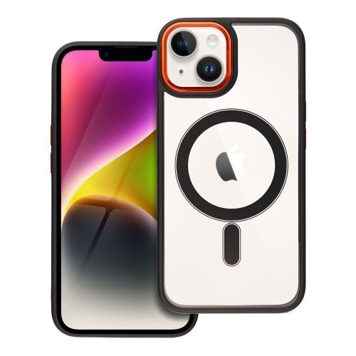 COLOR EDGE MAG COVER case compatible with MagSafe for IPHONE 14 black gold