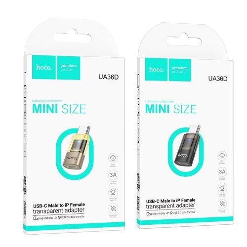 Adapter USB C to Lightning Hoco UA36D átlátszó arany