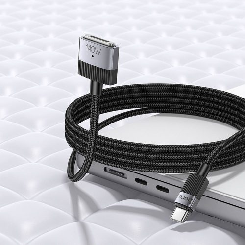 Kábel USB C to Mag3 Hoco 5A 140W mágneses 1,8 m U141 fekete