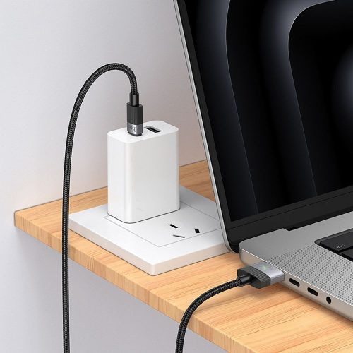 Kábel USB C to Mag3 Hoco 5A 140W mágneses 1,8 m U141 fekete