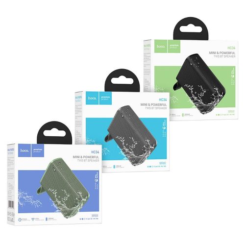 Hangszóró bluetooth Hoco 5W 1200 mAh HC34 zöld