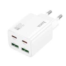   Telefon töltő Hoco 2 x USB C + 2 x USB A QC3.0 PD 3A 30W N56 fehér