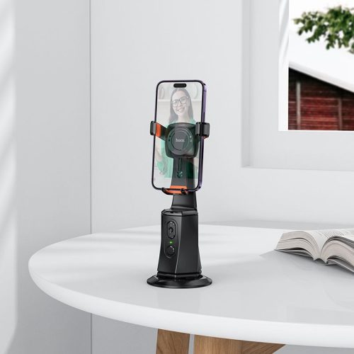 HOCO mobiltelefon tartó 360 fokos automatikus arckövetéssel K26 fekete