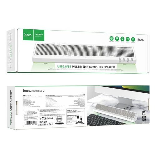 Hangszóró bluetooth 2 x 3W Hoco 2in1 BS66 fehér