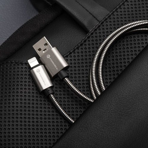 Kábel USB A - USB C Forcell F-Energy QC4.0 3A 66W Fém 1 m C234 ezüst