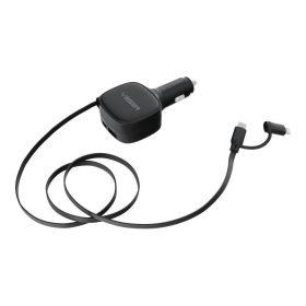   VEGER car charger USB C + cable USB C / Lightning QC PD 84W CC89 black