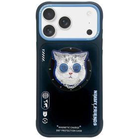   NIMMY tok GLASSES COOL CAT kompatibilis a MagSafe számára IPHONE 17 fekete kék