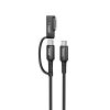 Kábel 2 az 1-ben USB C - USB C / Mag3 Hoco 240W 1,8 m U142 fekete