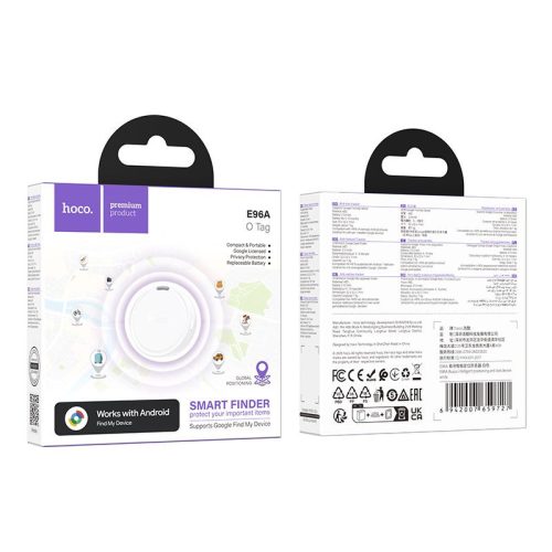 Lokátor kompatibilis a Google Find My Device Hoco E96A fehér