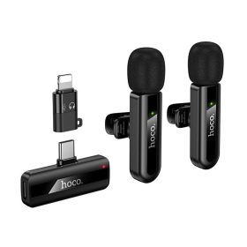   Vezeték nélküli dupla mikrofon Lightning / USB C Hoco L20A fekete