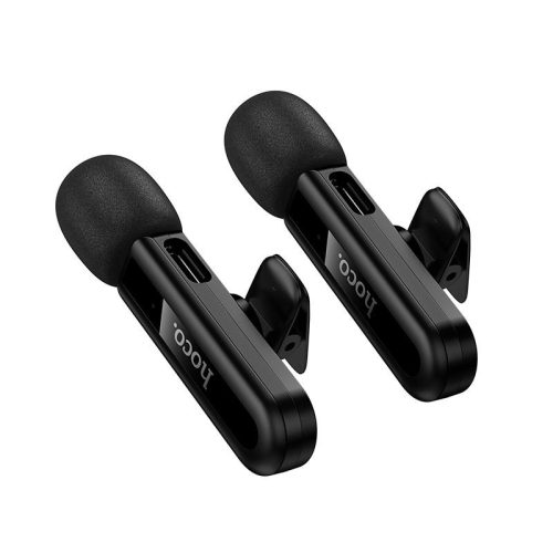 Vezeték nélküli dupla mikrofon Lightning / USB C Hoco L20A fekete
