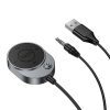 Vezeték nélküli autós vevő Hoco AUX Bluetooth kábellel Jack 3,5 mm E150 fém szürke