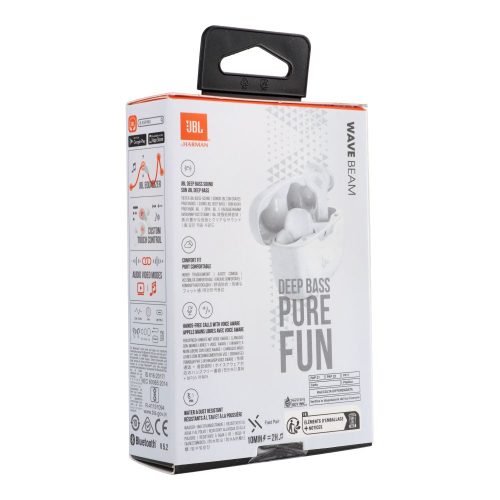 Vezeték nélküli fülhallgató JBL IP54 IPX2 Wave Beam fehér