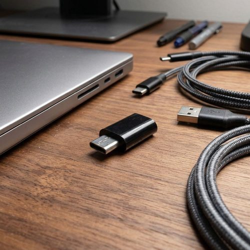 Adapter Type C to Micro USB Blue Star - black