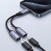 Adaptor AUX 2in1 Type C (male) to Type C (female) / Type C (female) Blue Star black [DAC] - max 25W charging