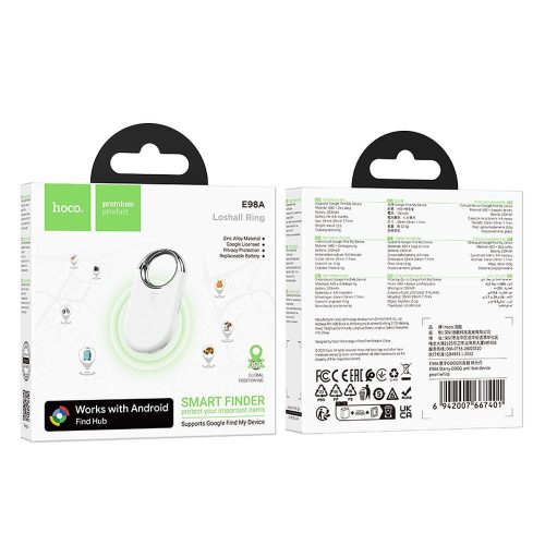 Locator compatible with Google Find My Device Hoco E98A pearl white