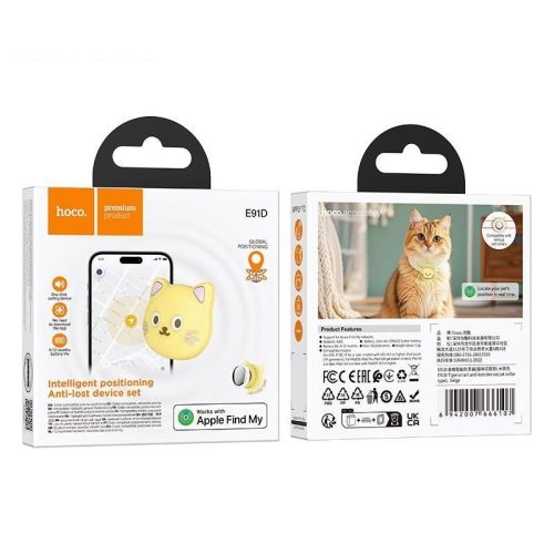 Locator compatible with Apple Find My Hoco Cat shape E91D beige