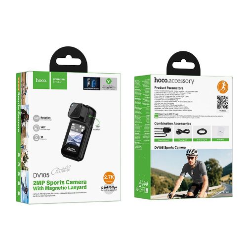 Sports camera Hoco 1,47" IPS 2K/15fps Wi-Fi DV105 black