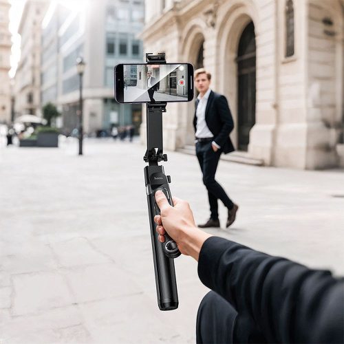 Selfie stick Hoco tripod with remote control 360 degree with auto face tracking K32 black