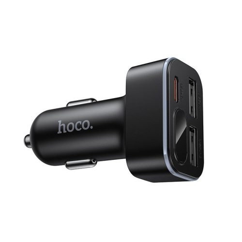 Car charger Hoco with LCD 2xUSB A + 1xUSB C PD QC3.0 42W Z63A black
