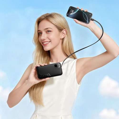 Powerbank Hoco 10000 mAh QC PD 20W with retractable cable USB C Q51 black