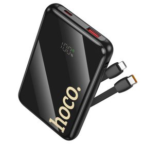   Powerbank Hoco 10000 mAh QC PD 22,5W with built-in cables USB C + Lightning Q37 black