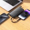 Powerbank Hoco 10000 mAh 2A with four built-in cables USB A + USB C+ Lightning + Micro USB J146 black
