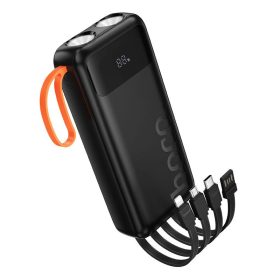  Powerbank Hoco 20000 mAh 2A with built-in cables USB A + USB C+ Lightning + Micro USB and double light J151A black
