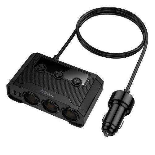 Car charger Hoco 2xUSB A + 2xUSB C+3x cigarette lighter ports PD QC3.0 240W Z64 black