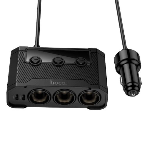 Car charger Hoco 2xUSB A + 2xUSB C+3x cigarette lighter ports PD QC3.0 240W Z64 black