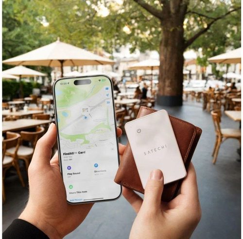 Locator compatible with Apple Find My Satechi card shape ST-LFAWCR desert rose