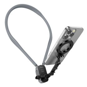 Neck magnetic phone holder Hoco K31 black gray