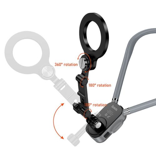 Neck magnetic phone holder Hoco K31 black gray