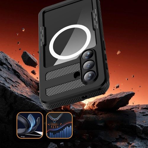 Case for Samsung S26 Waterproof Shellbox MARS with metal ring black
