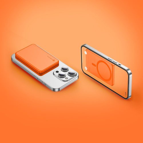 Powerbank compatible with MagSafe Forcell F-Energy Slim F5K9 QC4.0 PD3.0 15W 5000 mAh orange
